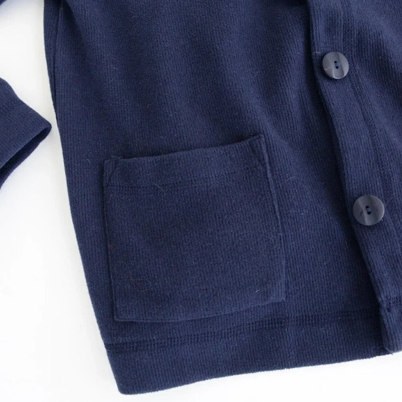 Gabrielle Navy 100% Cotton Bird Design Cardigan  Med - Picture 10 of 14